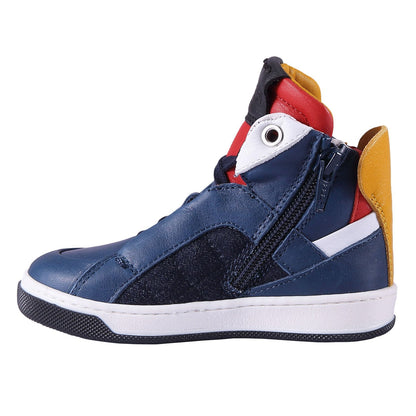 Boys Blue 'Monster' Leather High-Top Trainers