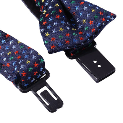 Baby Boys Navy Blue Silk Bow Ties With Colorful Spot Trims