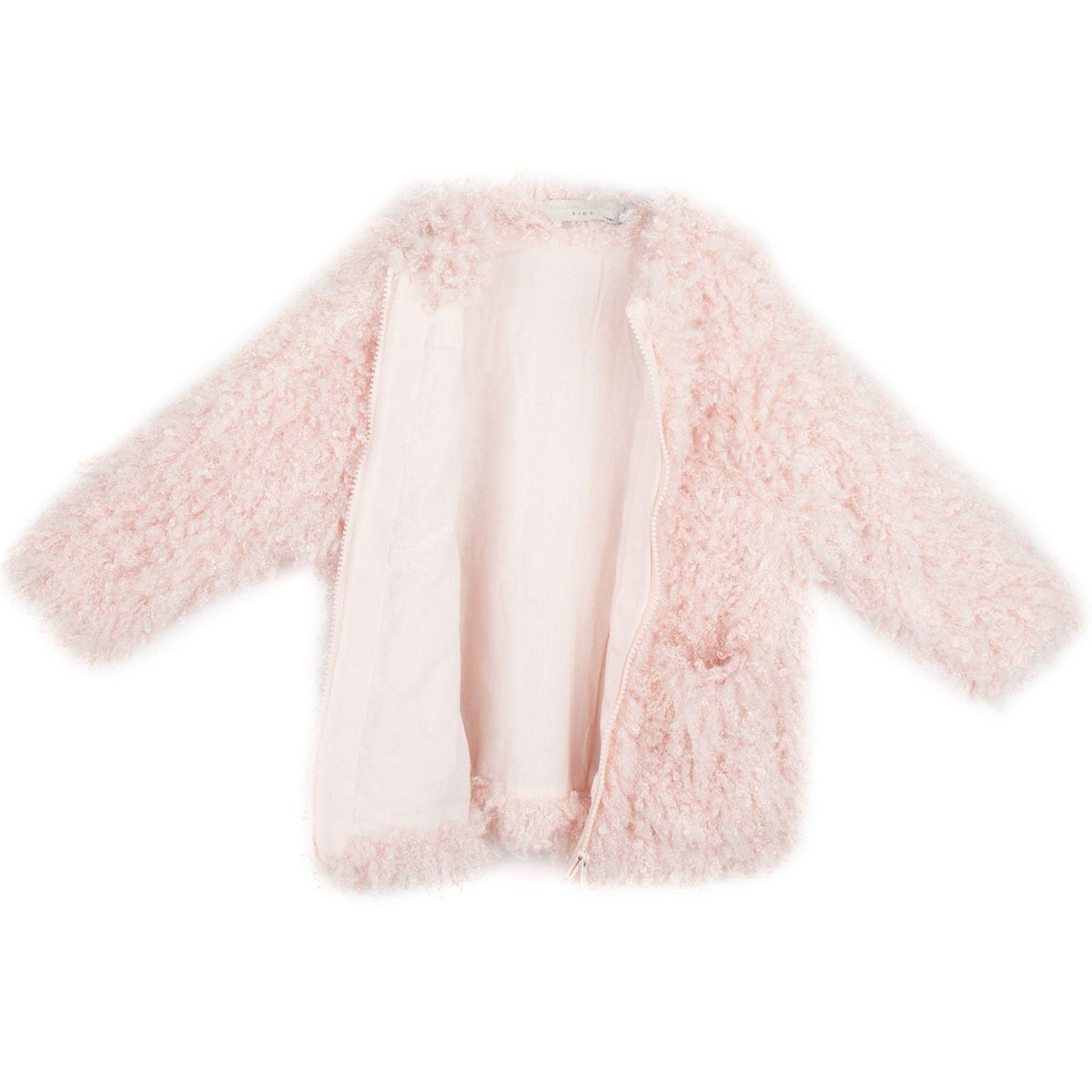 Sparkles Girls Pink Fluffy Coat With Two Pockets