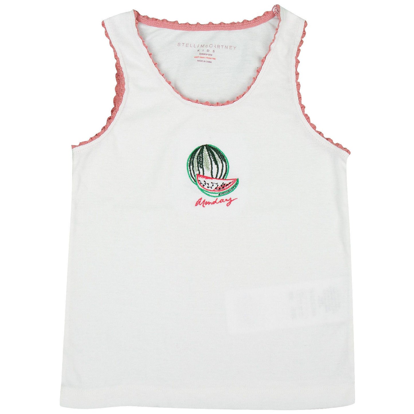 Clementina Girls 7 Pack White Organic Cotton Vests Gift Set With Fruit Print