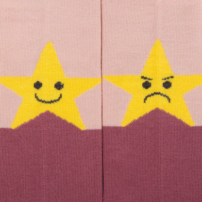 Petra Girls Pink&Red Cotton Knit Tights With Star Trims