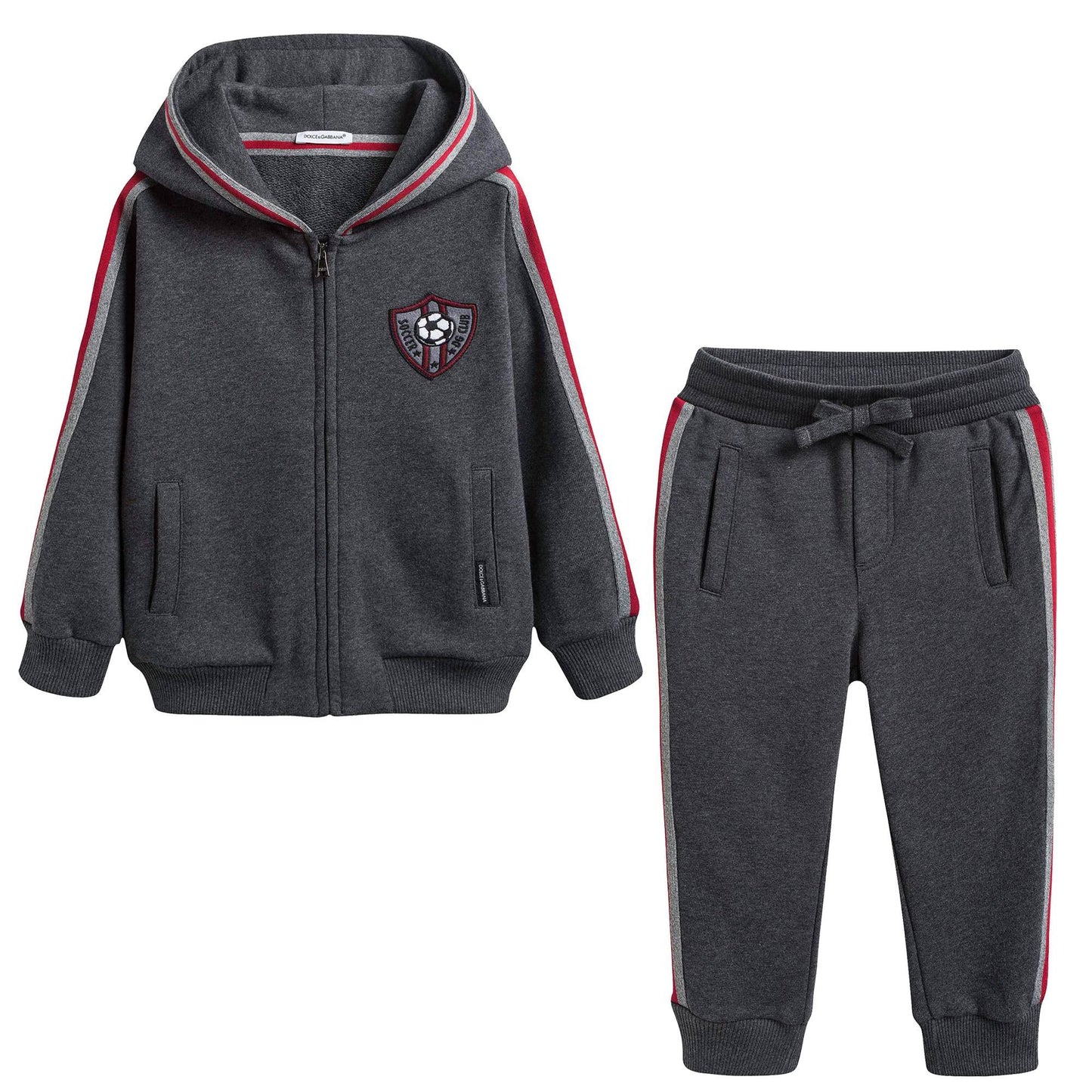 Boys Grey Cotton Tracksuits