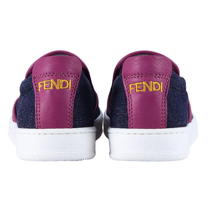Girls Blue 'Monster' Surface Leather Trainers