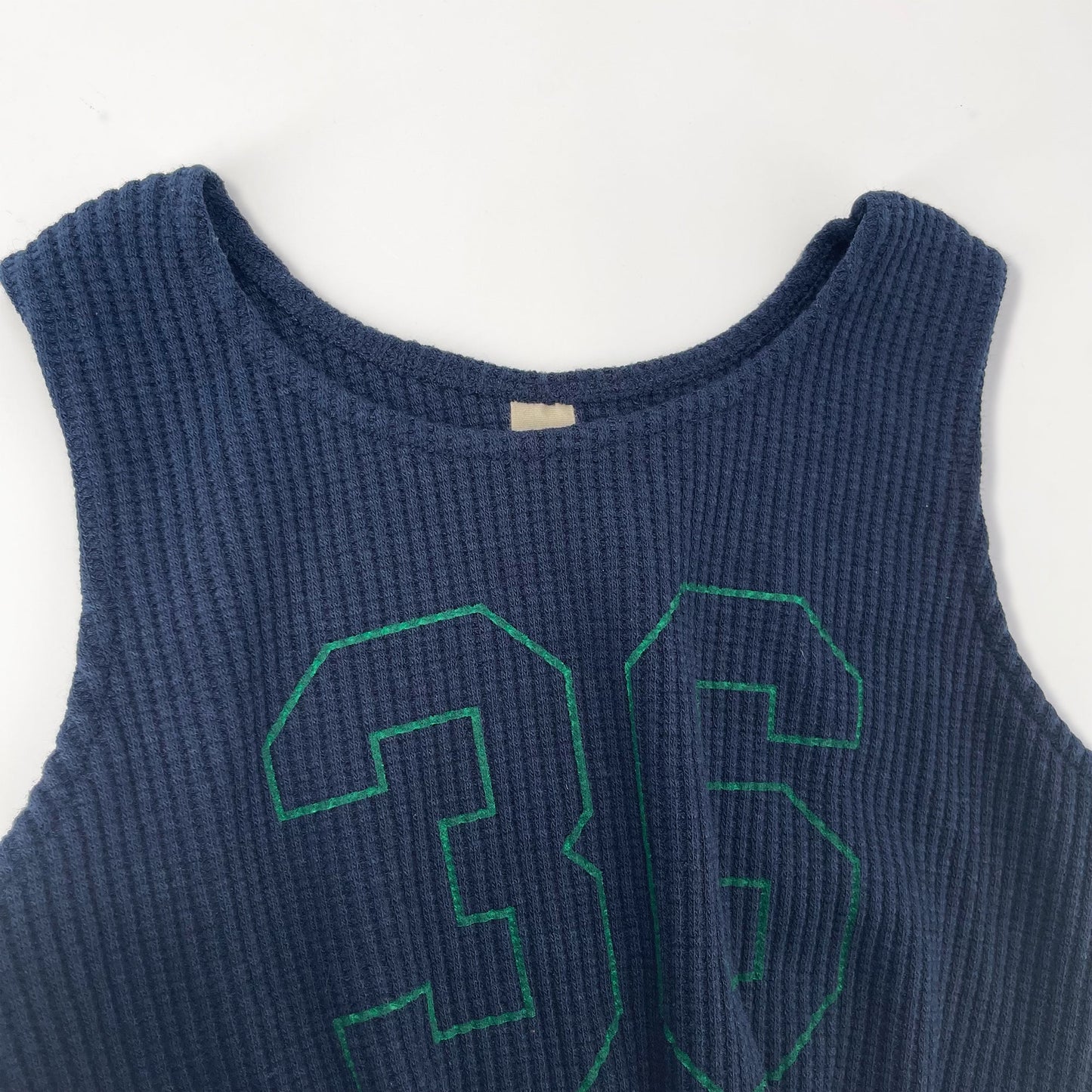 女童藏青色Logo灯芯绒背心