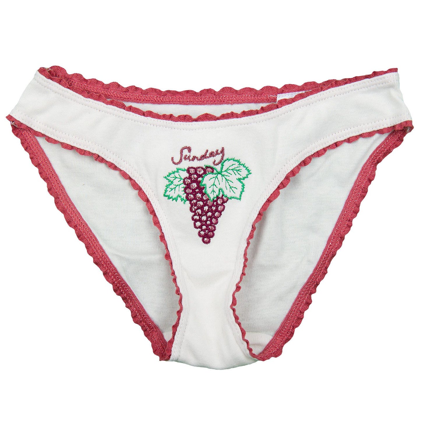 Peonie Girls 7 Pack White Organic Cotton Knickers Gift Set With Fruit Print