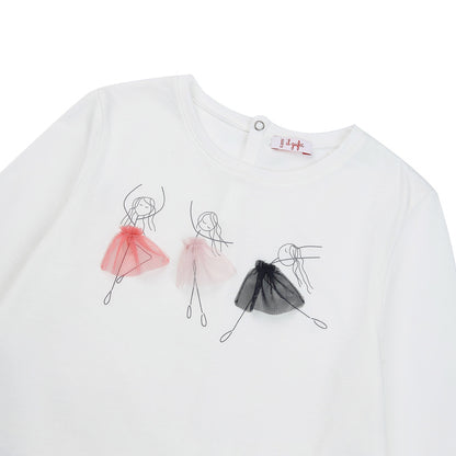 Girls White & Pink Cotton Shirt