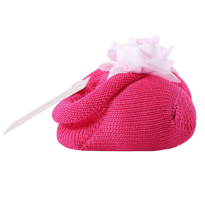 Baby Red Knitted Cotton Rose Shoes&Hair Band Gift Set