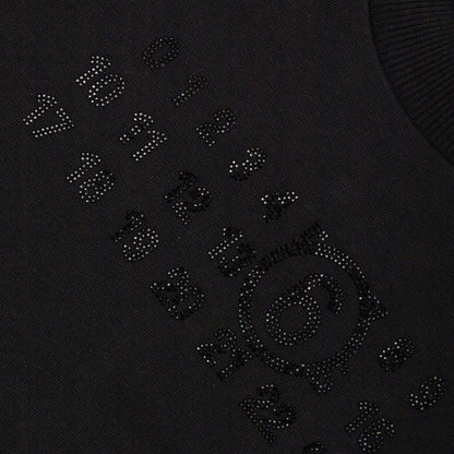 女童黑色贴钻Logo棉卫衣