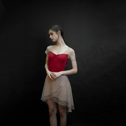 女童红色芭蕾舞连体衣