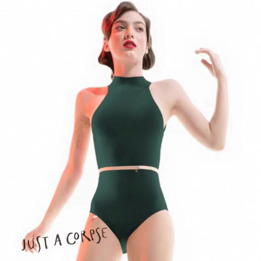 女童绿色"JUNIOR CHOKER "芭蕾舞连体衣(J201LE20VL/green)
