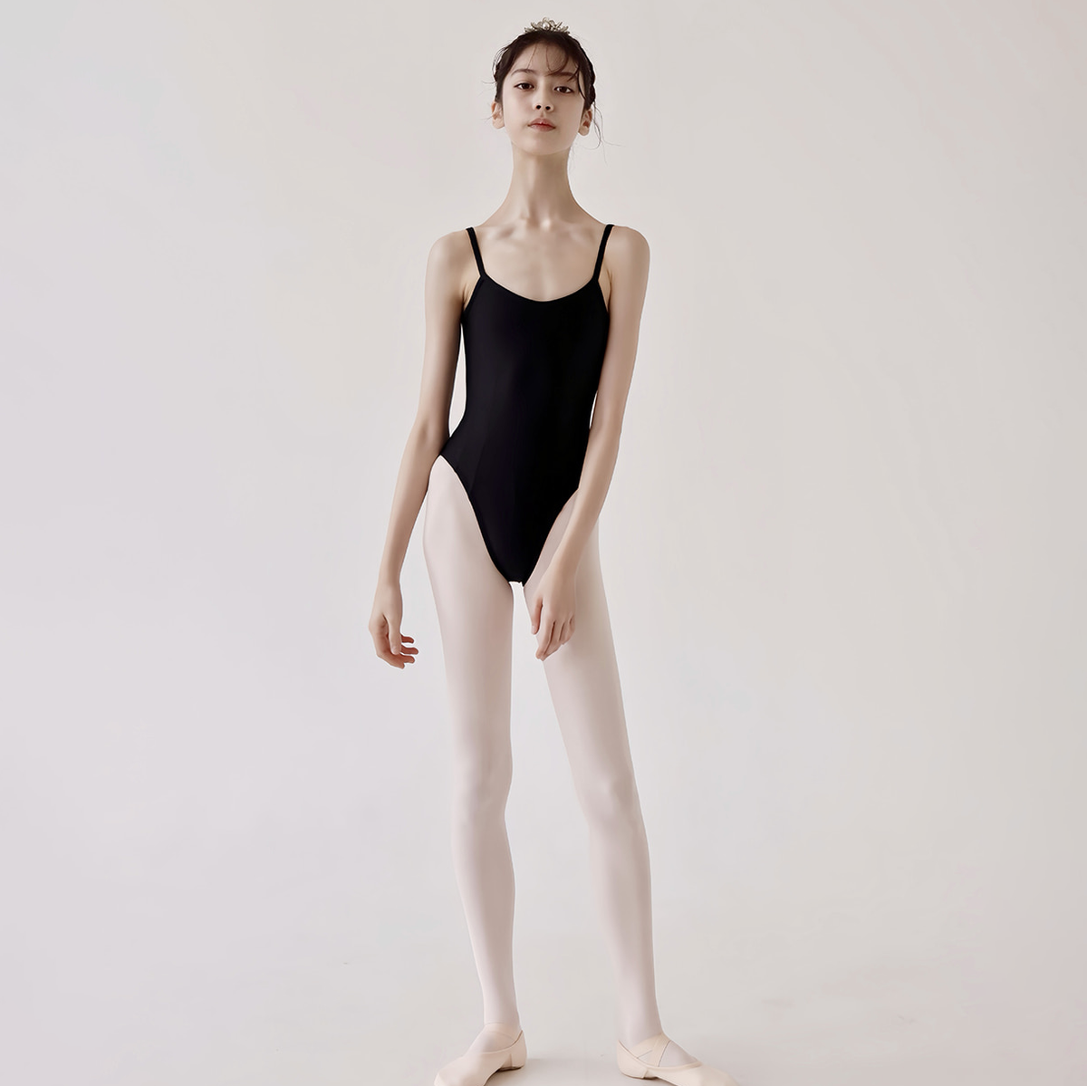 女童黑色芭蕾舞连体衣(New Bella Entrance Exam Leotard Black/black)