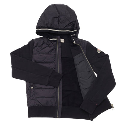 Girls Navy Blue Knitted Hooded Cardigan