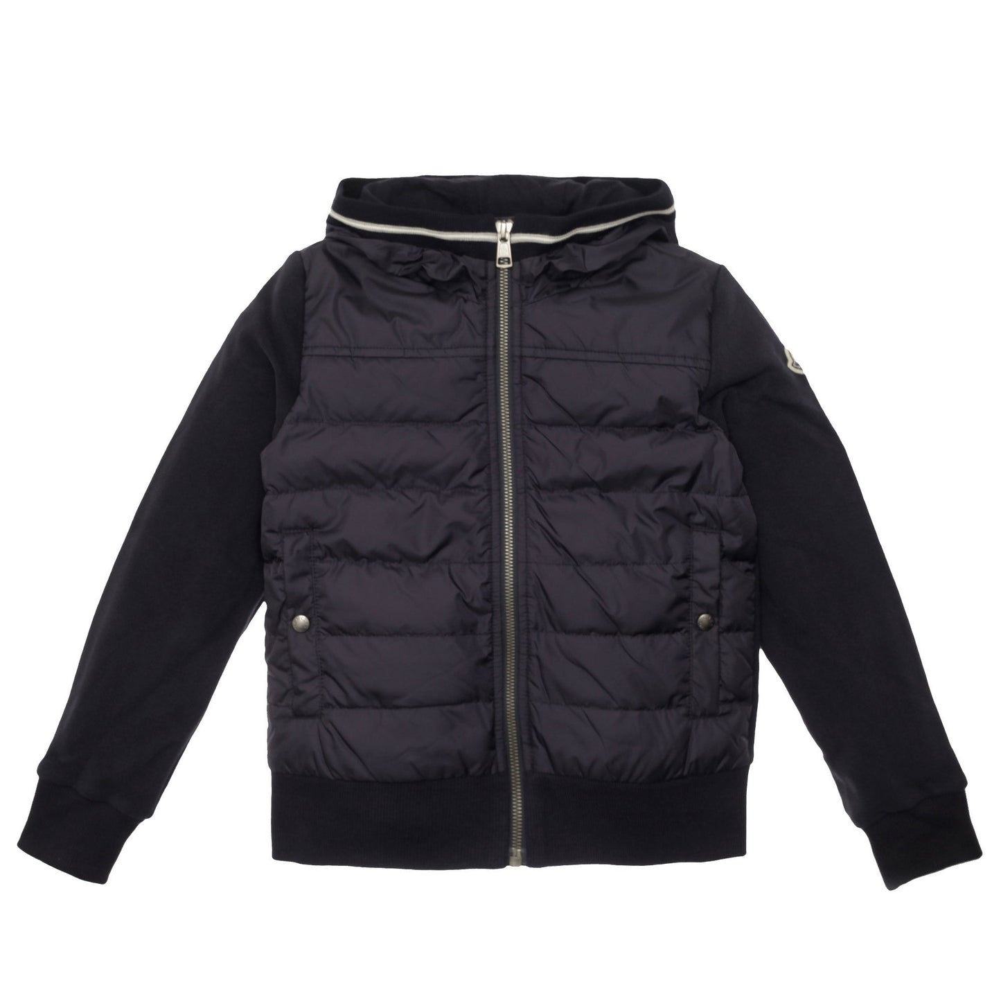 Girls Navy Blue Knitted Hooded Cardigan