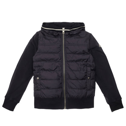 Girls Navy Blue Knitted Hooded Cardigan