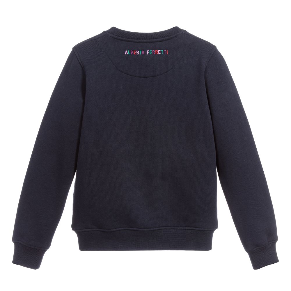 女童蓝色彩虹棉卫衣