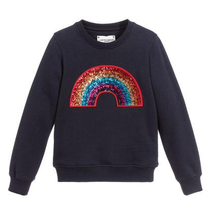 女童蓝色彩虹棉卫衣