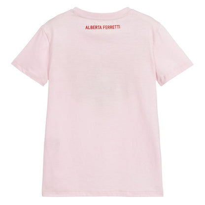 Girls Pink Logo Cotton T-shirt