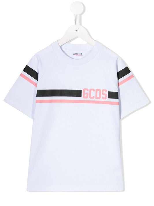 Girls White Logo Cotton T-shirt