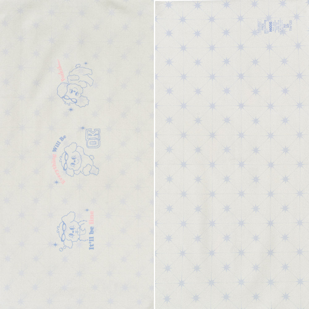 白色小狗印花游泳毛巾(80x40cm)