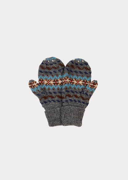儿童灰色羊驼毛手套