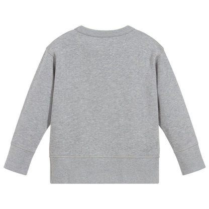 Girls Grey Logo Cotton Sweatshirt