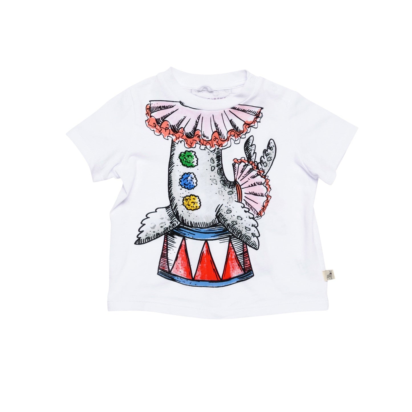Baby White Fancy Printed Cotton 'Chuckle' T-Shirt