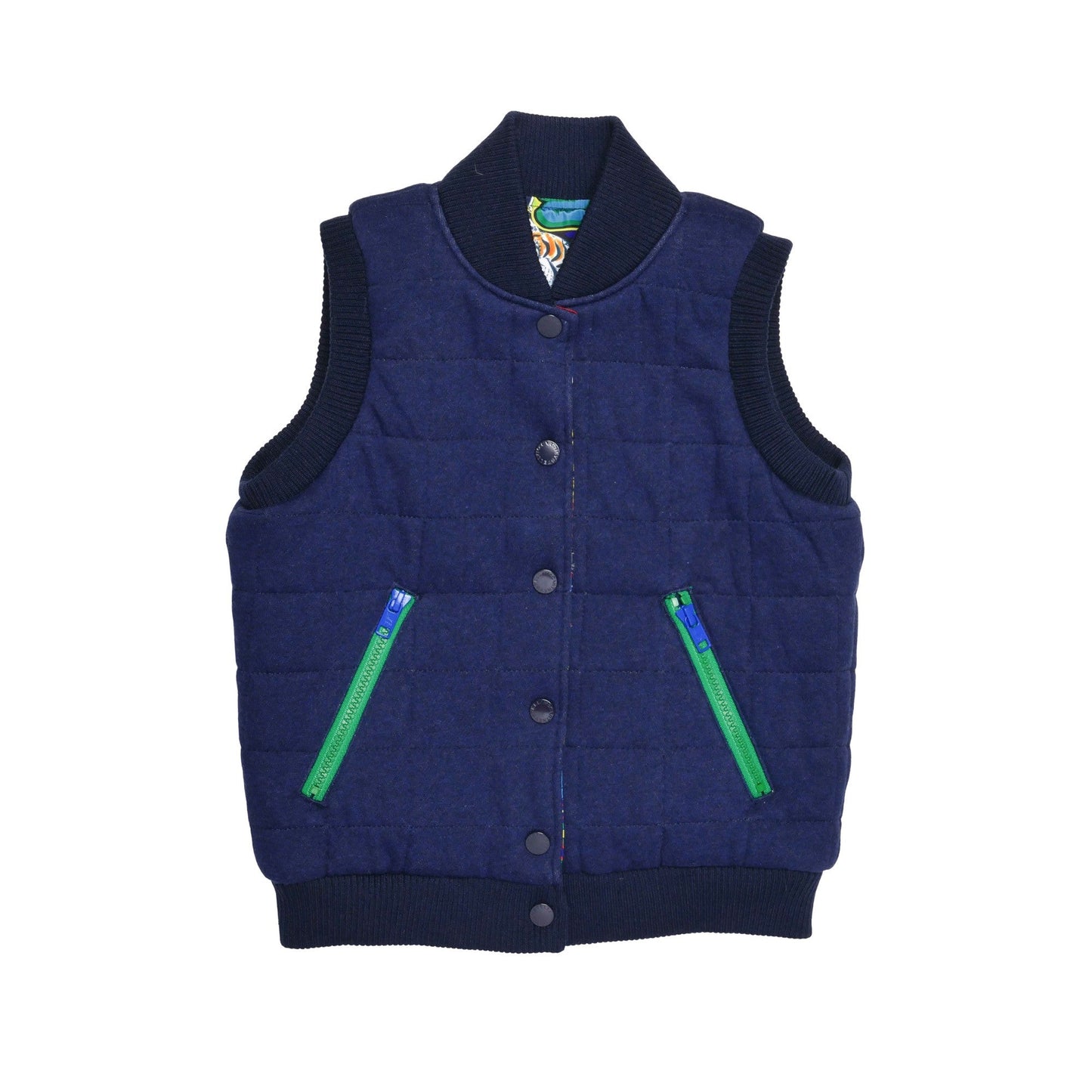 Boys Navy Blue Sticker Printed 'Rhubarb' Gilet