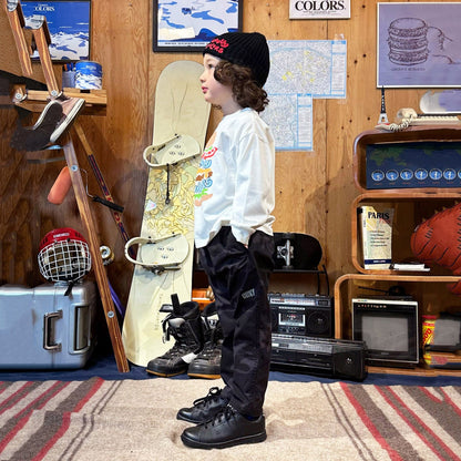 儿童黑色迷彩棉长裤