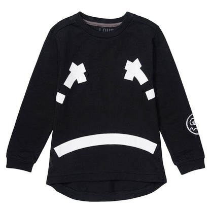 Boys&Girls Black T-Shirt With White Printed X Tears Face