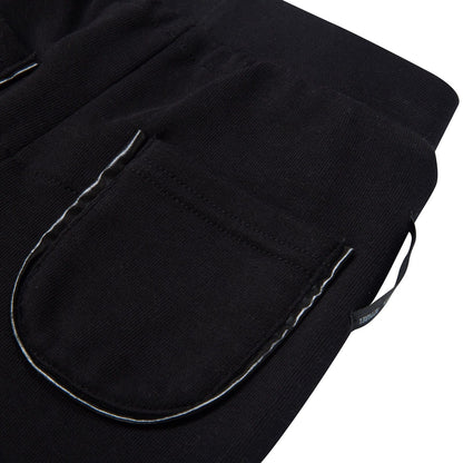 Boys&Girls Black Tight Cuffs Trousers With Black Printed Trims On Legs