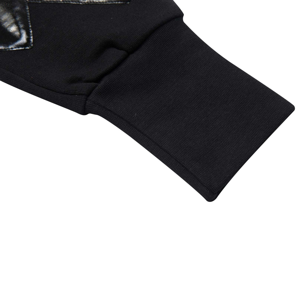 Boys&Girls Black Tight Cuffs Trousers With Black Printed Trims On Legs