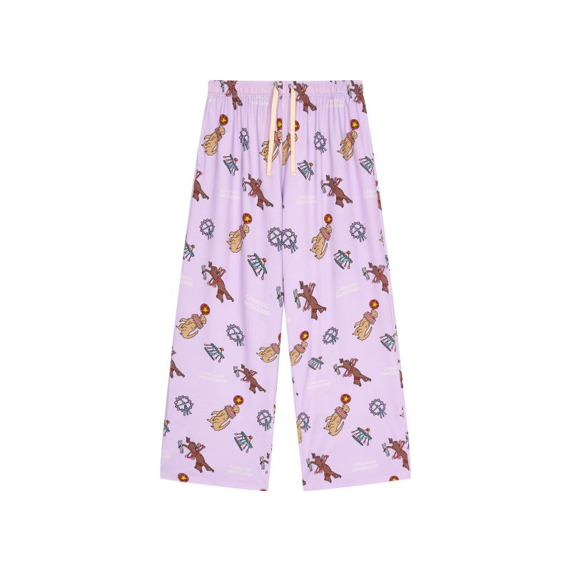 亲子款紫色噗噗棉小狗长裤