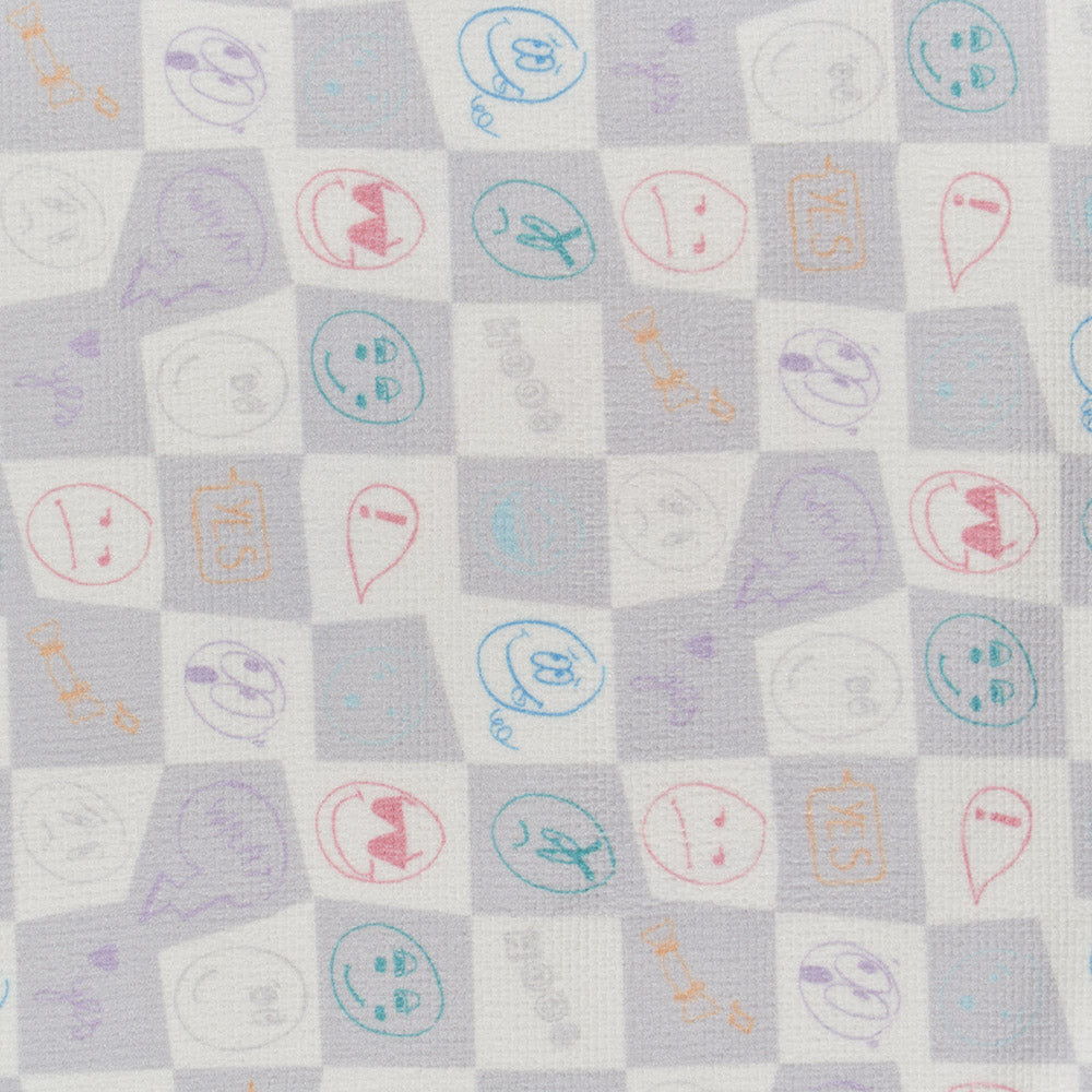 灰白色棋盘格游泳毛巾(80x40cm)