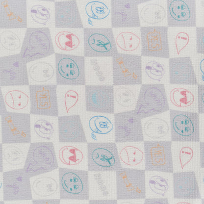 灰白色棋盘格游泳毛巾(80x40cm)