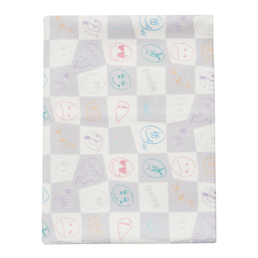 灰白色棋盘格游泳毛巾(80x40cm)