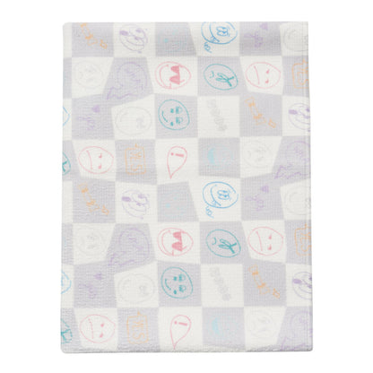 灰白色棋盘格游泳毛巾(80x40cm)