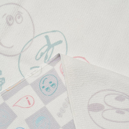 灰白色棋盘格游泳毛巾(80x40cm)