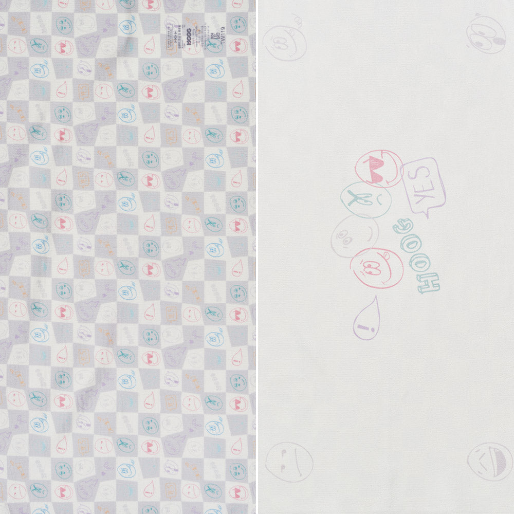 灰白色棋盘格游泳毛巾(80x40cm)