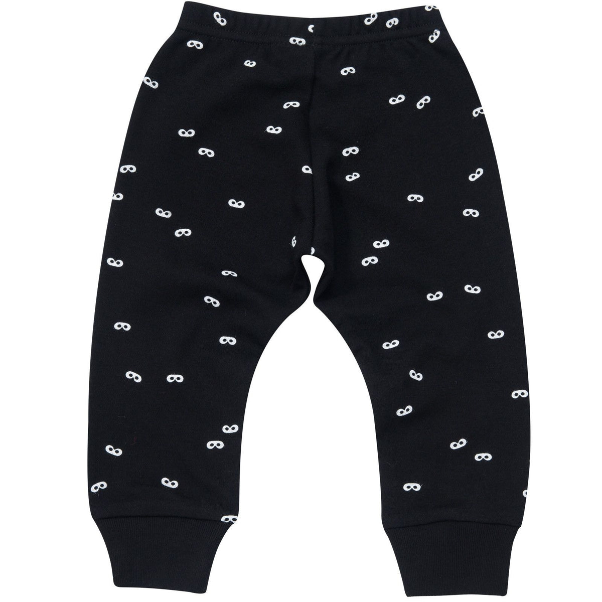 Baby Black Lounge Pants With White Mini Masks