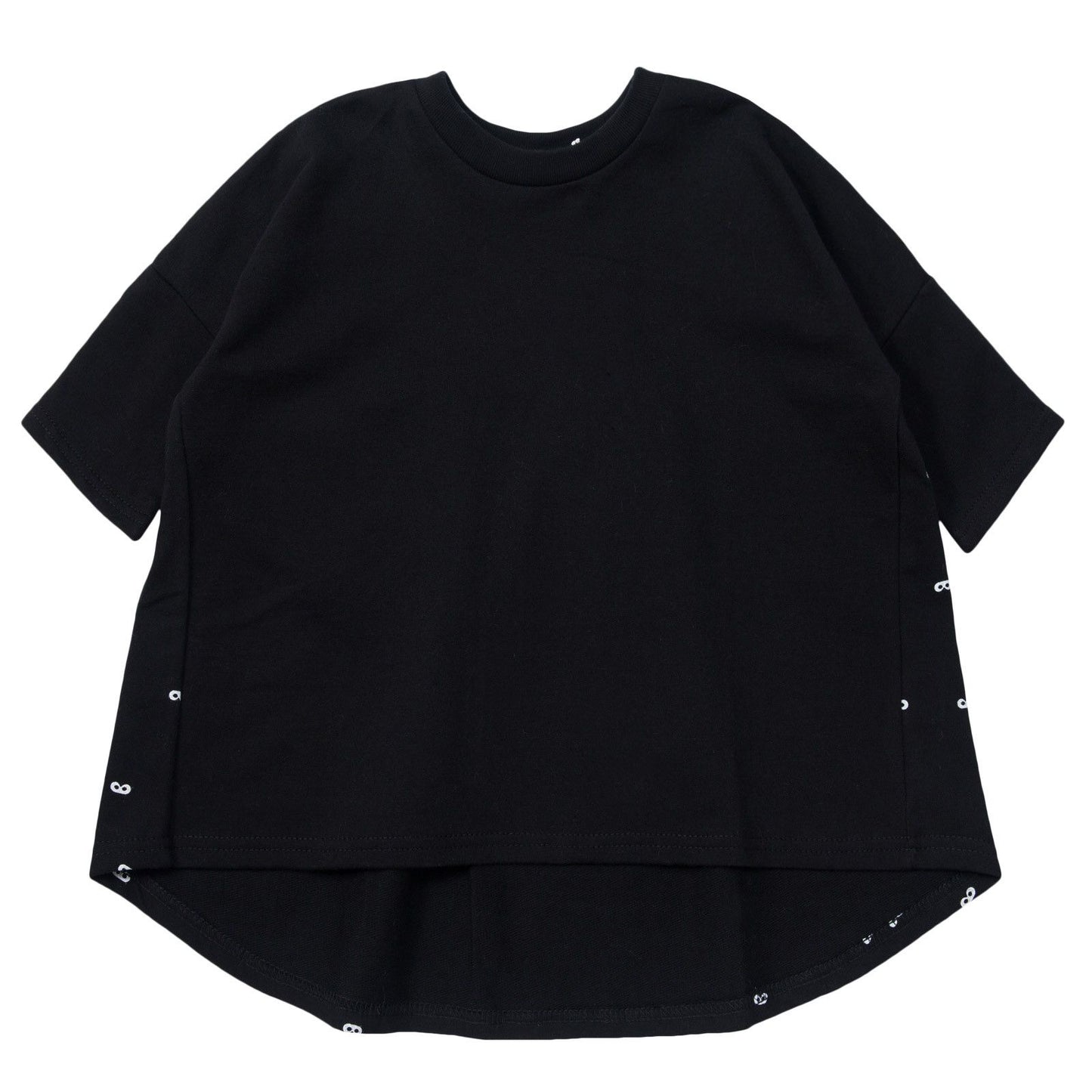 Girls Black Frill Back White Mini Masks Blouse