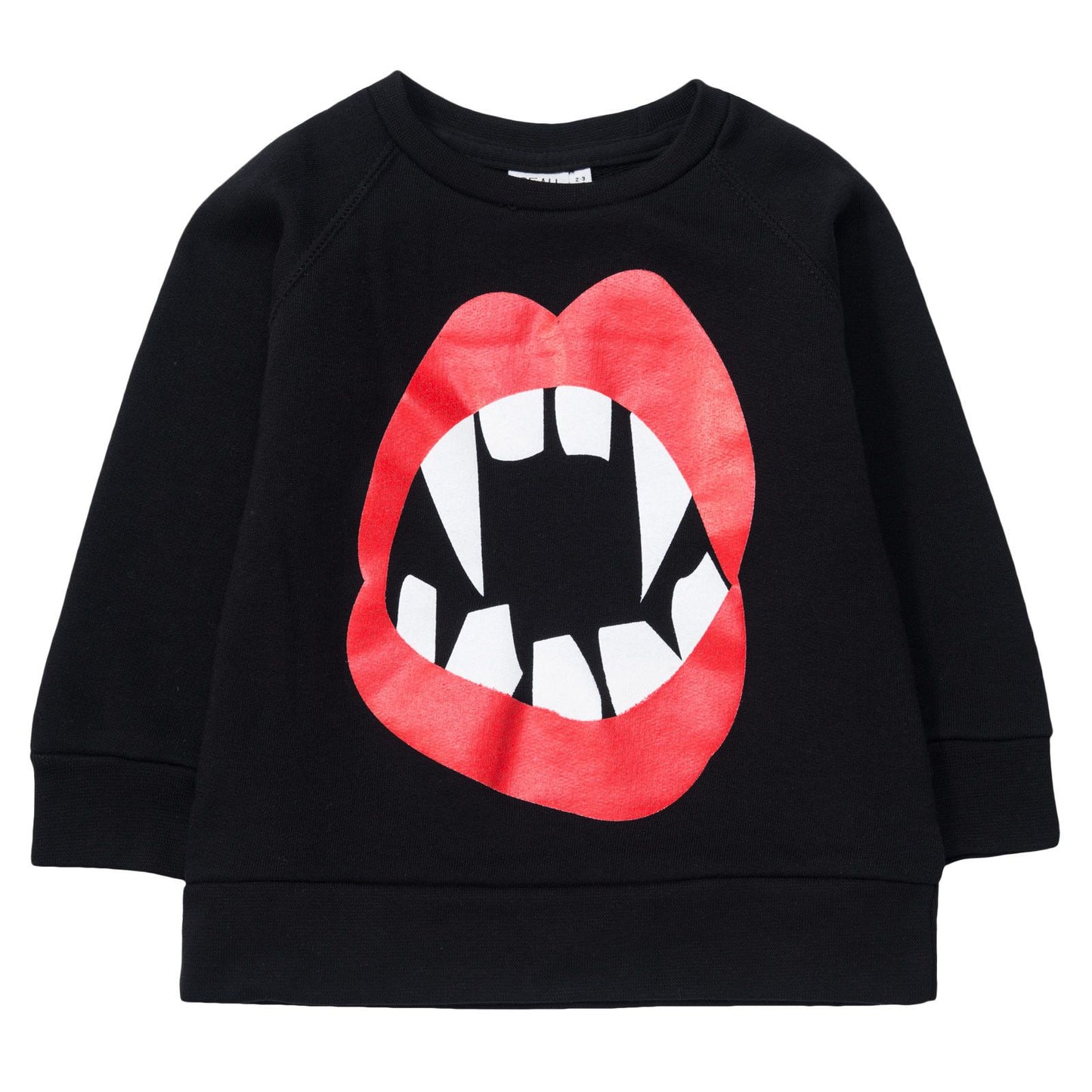 Boys&Girls Black Mouth Printed Logo Sweatshirt