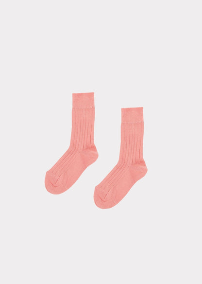 女童粉色棉袜
