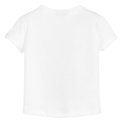女童白色Logo棉T恤