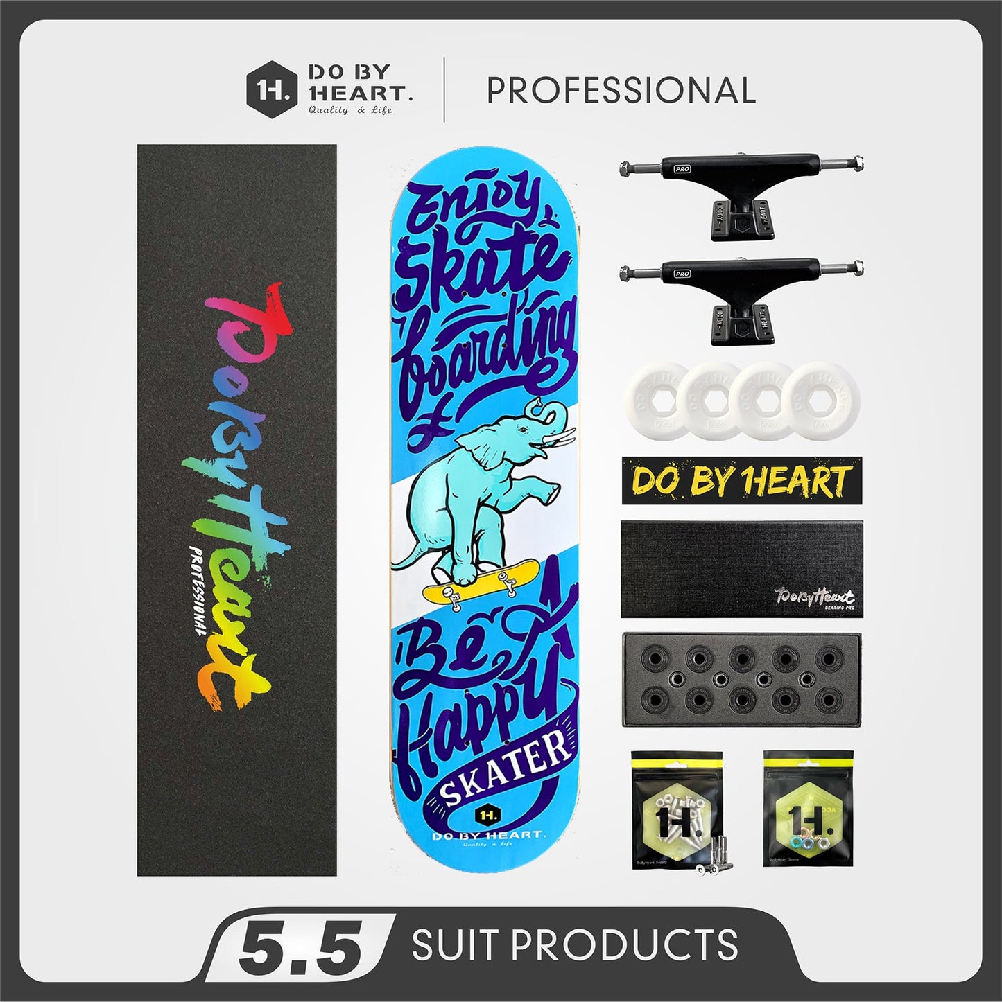 DBH 5.5 蓝象滑板套装