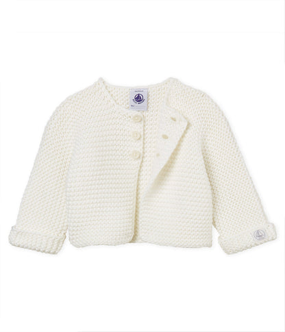 Baby Girls Rice White Cardigan