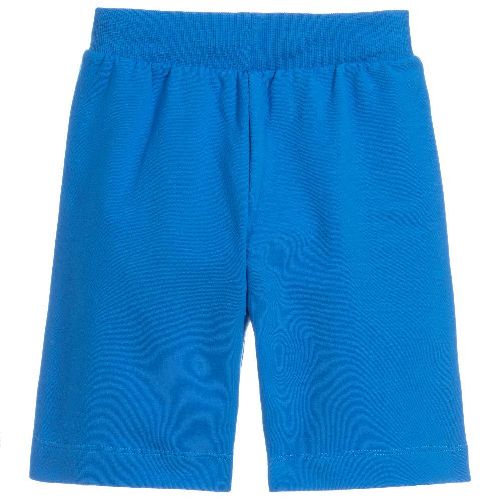 Boys Blue Logo Cotton Shorts