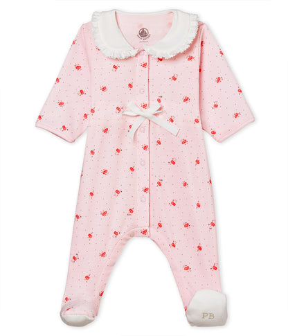 Baby Girls Pink Cotton Babysuits