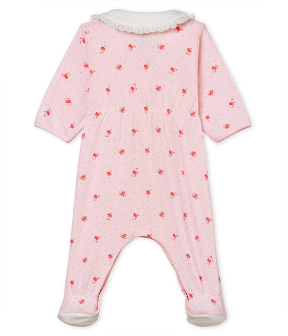 Baby Girls Pink Cotton Babysuits