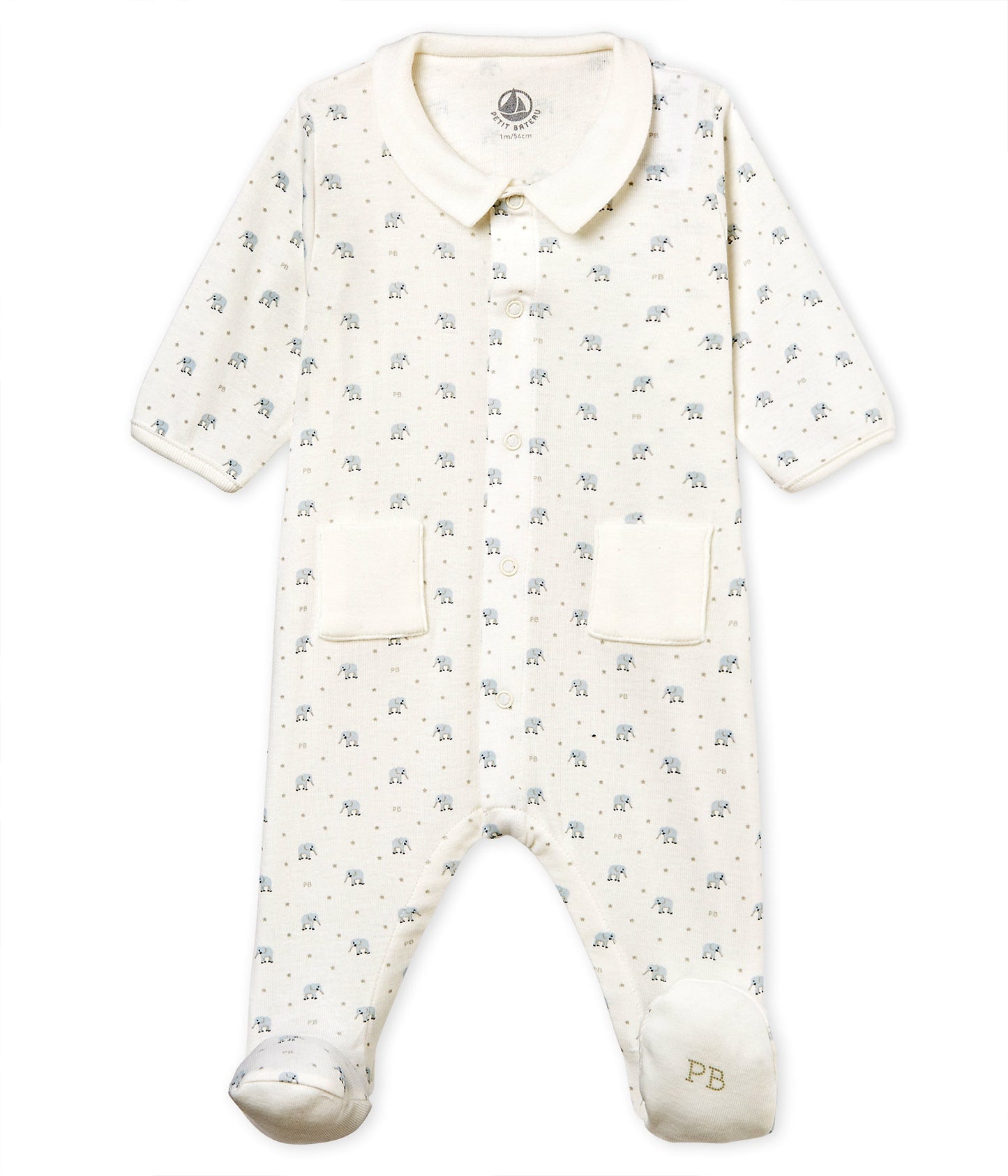 Baby Boys Beige Cotton Babysuits