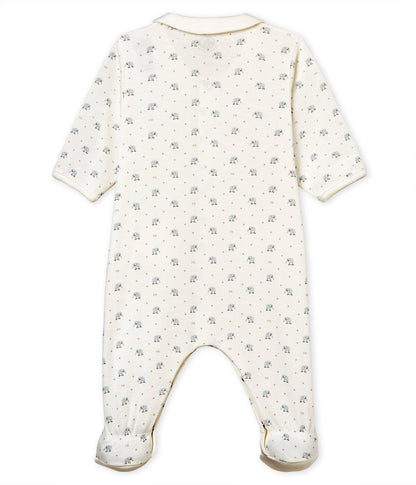 Baby Boys Beige Cotton Babysuits